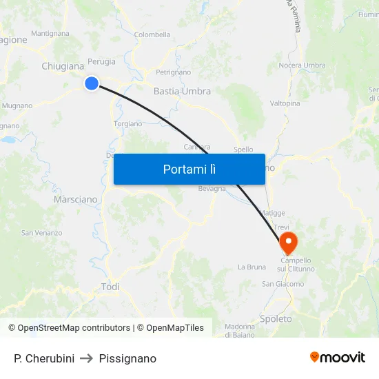 P. Cherubini to Pissignano map