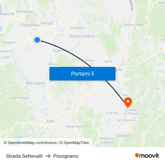 Strada Settevalli to Pissignano map