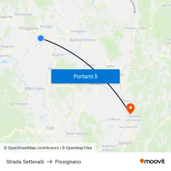 Strada Settevalli to Pissignano map