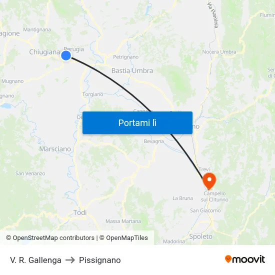 V. R. Gallenga to Pissignano map