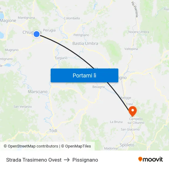 Strada Trasimeno Ovest to Pissignano map