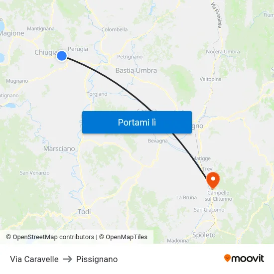 Via Caravelle to Pissignano map