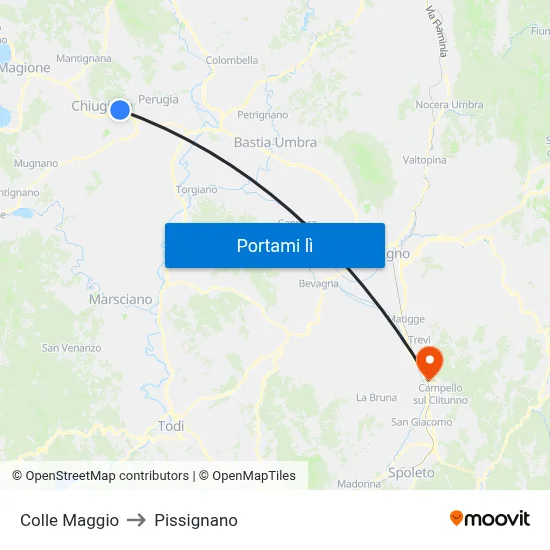 Colle Maggio to Pissignano map