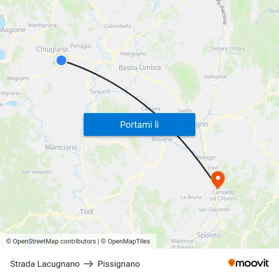 Strada Lacugnano to Pissignano map