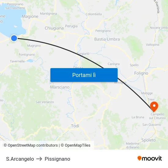 S.Arcangelo to Pissignano map
