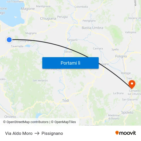 Via Aldo Moro to Pissignano map