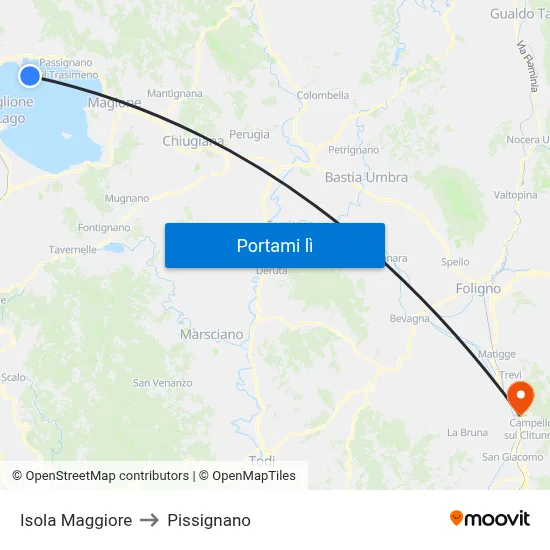 Isola Maggiore to Pissignano map