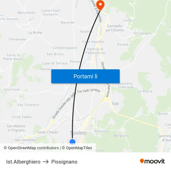 Ist.Alberghiero to Pissignano map