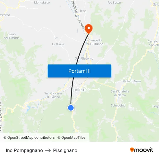 Inc.Pompagnano to Pissignano map