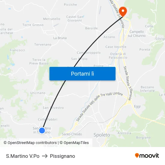 S.Martino V.Po to Pissignano map