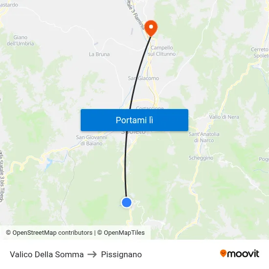Valico Della Somma to Pissignano map