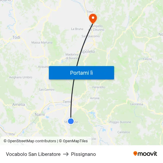 Vocabolo San Liberatore to Pissignano map