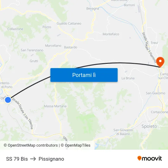 SS 79 Bis to Pissignano map