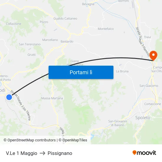 V.Le 1 Maggio to Pissignano map