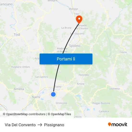 Via Del Convento to Pissignano map