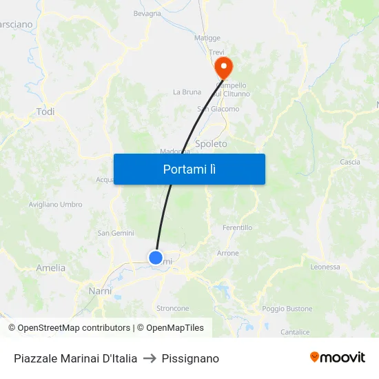 Piazzale Marinai D'Italia to Pissignano map