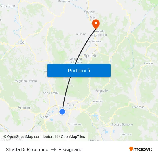 Strada Di Recentino to Pissignano map