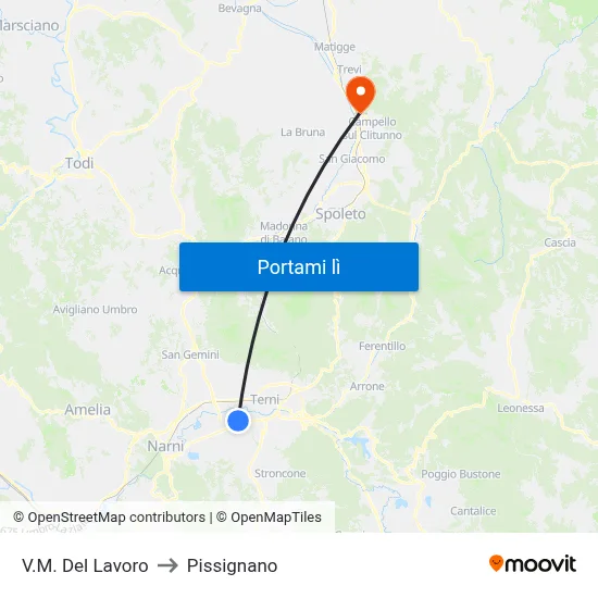 V.M. Del Lavoro to Pissignano map