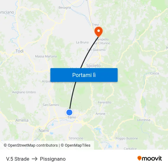 V.5 Strade to Pissignano map