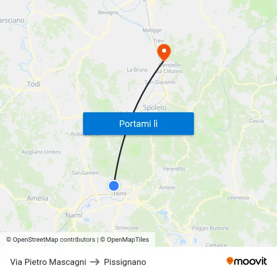 Via Pietro Mascagni to Pissignano map