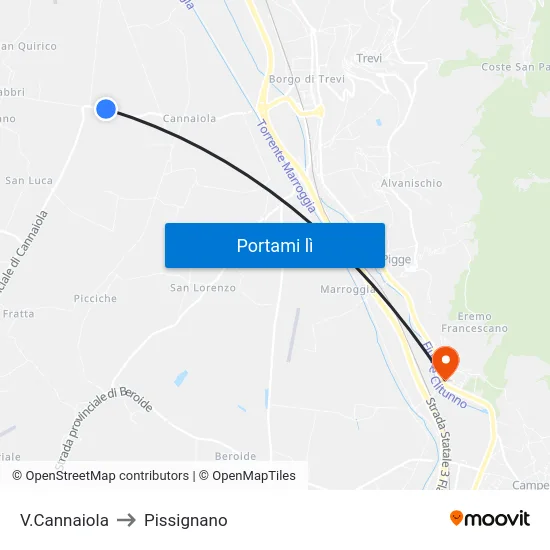 V.Cannaiola to Pissignano map