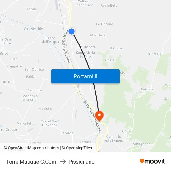 Torre Matigge C.Com. to Pissignano map