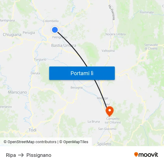 Ripa to Pissignano map