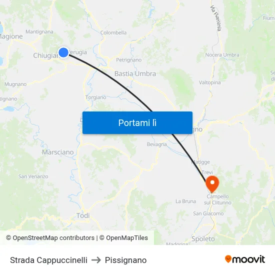 Strada Cappuccinelli to Pissignano map