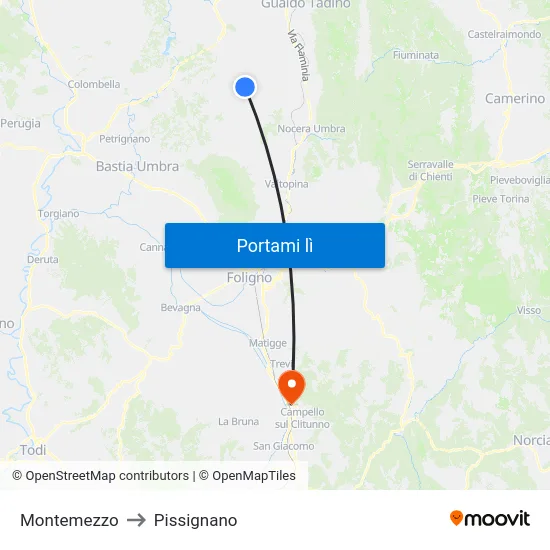 Montemezzo to Pissignano map