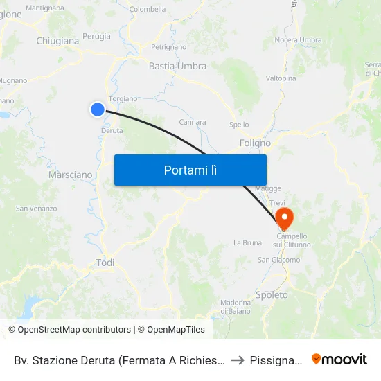 Bv. Stazione Deruta (Fermata A Richiesta) to Pissignano map