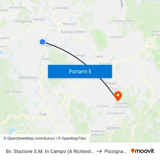 Bv. Stazione S.M. In Campo (A Richiesta) to Pissignano map