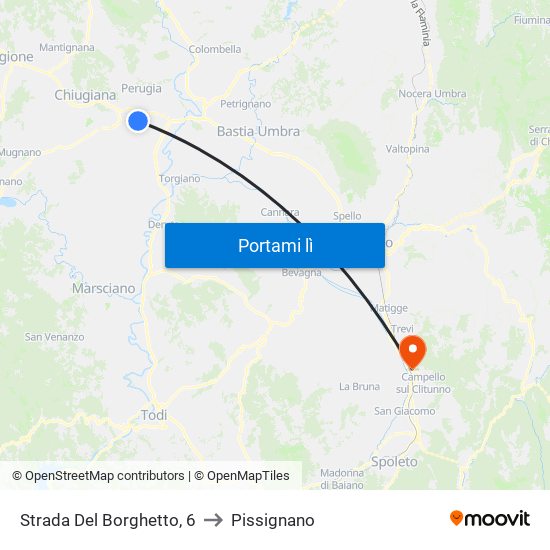 Strada Del Borghetto, 6 to Pissignano map