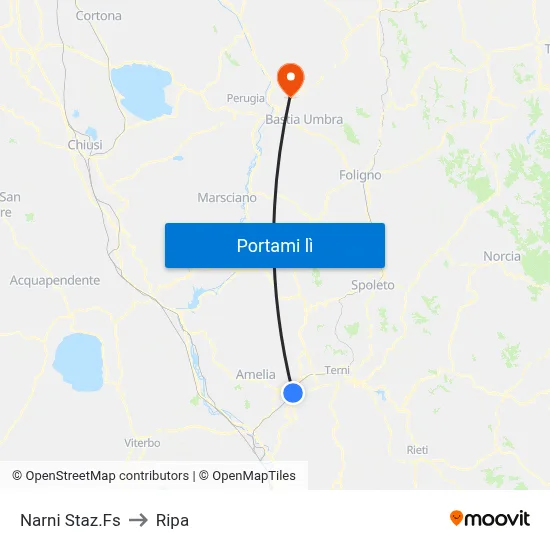 Narni Staz.Fs to Ripa map