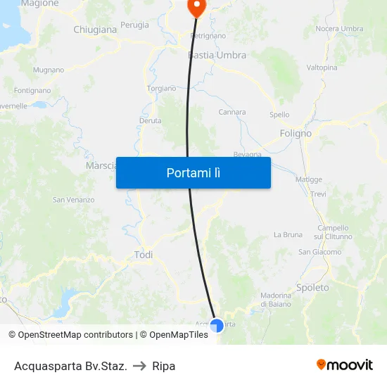 Acquasparta Bv.Staz. to Ripa map