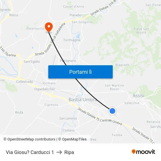 Via Giosu? Carducci 1 to Ripa map