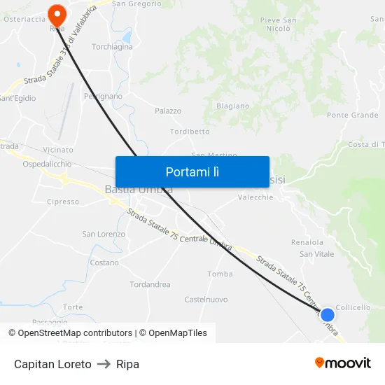 Capitan Loreto to Ripa map