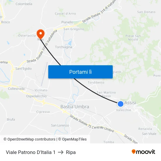 Viale Patrono D'Italia 1 to Ripa map