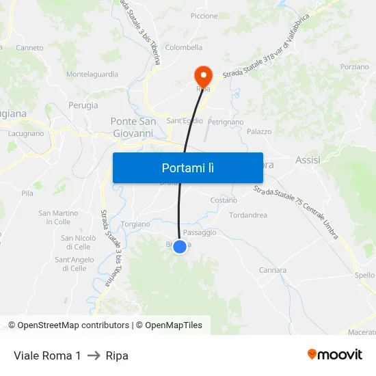 Viale Roma 1 to Ripa map