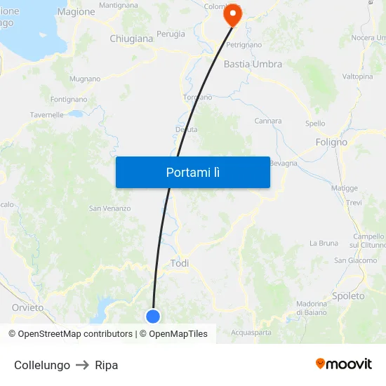 Collelungo to Ripa map