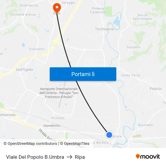 Viale Del Popolo B.Umbra to Ripa map