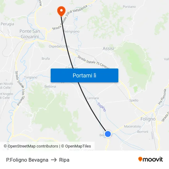 P.Foligno Bevagna to Ripa map