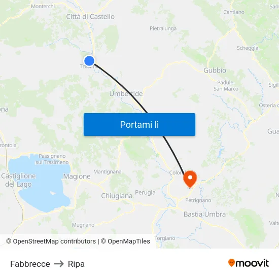 Fabbrecce to Ripa map