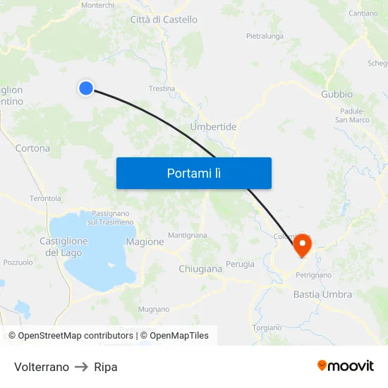 Volterrano to Ripa map