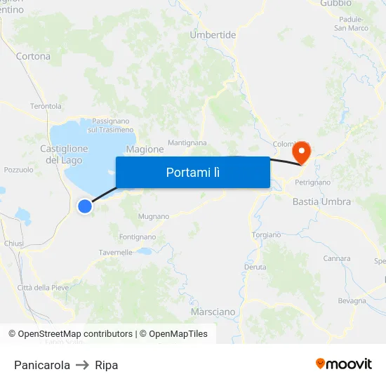 Panicarola to Ripa map