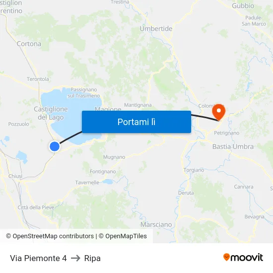 Via Piemonte 4 to Ripa map