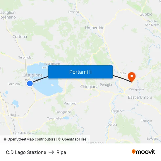C.D.Lago Stazione to Ripa map