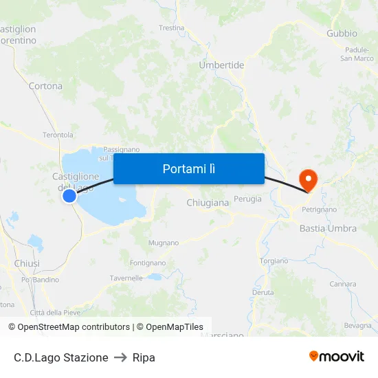 C.D.Lago Stazione to Ripa map
