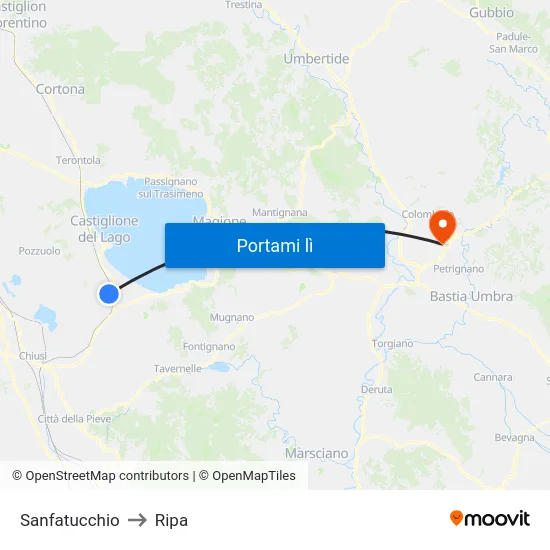 Sanfatucchio to Ripa map