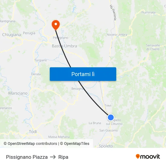 Pissignano Piazza to Ripa map