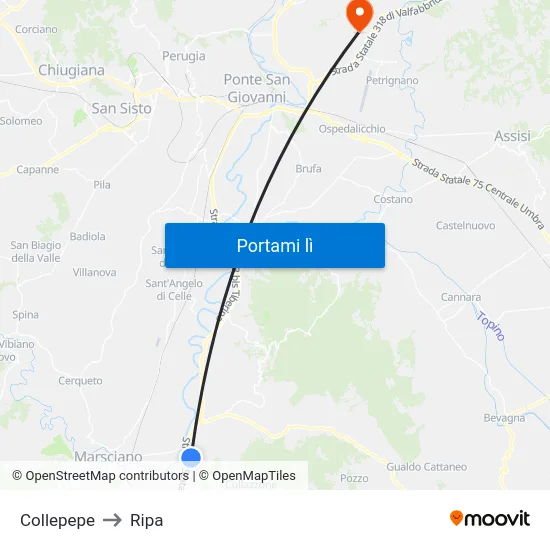 Collepepe to Ripa map